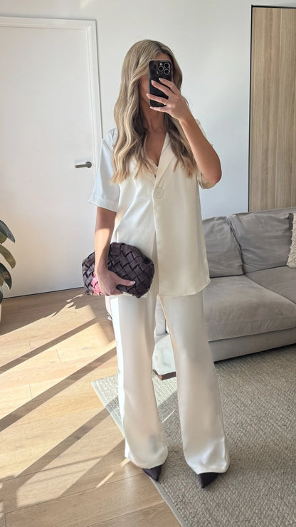 Imogen Button Pants Cream