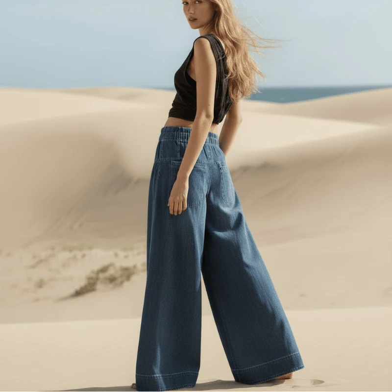Boho Wide Leg Palazzo Jeans