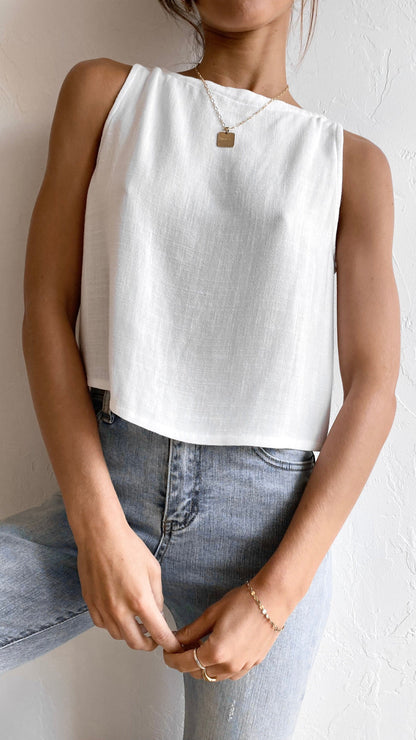 Persephone Crop Top White