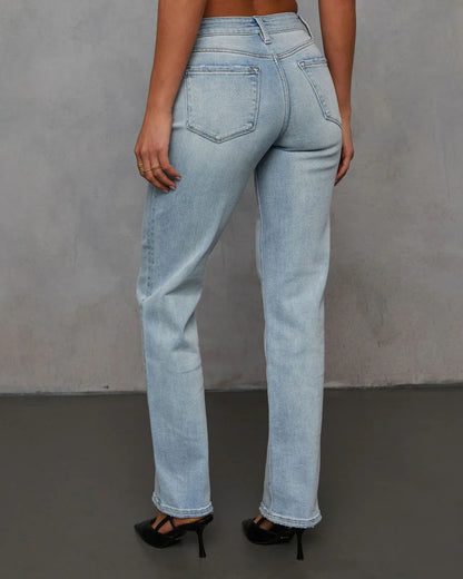 Clean Slate Super Stretch High Rise Straight Leg Jeans