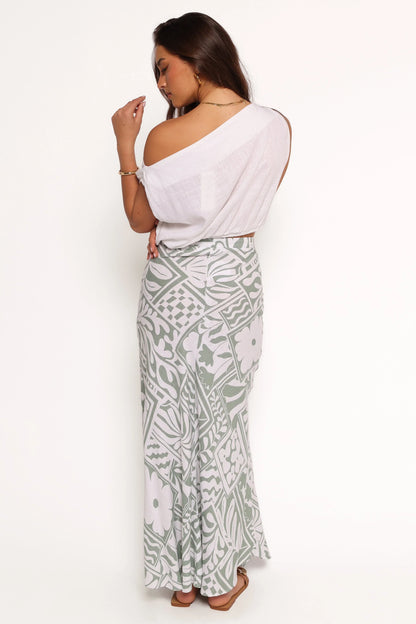 Willow Maxi Skirt Sage Print