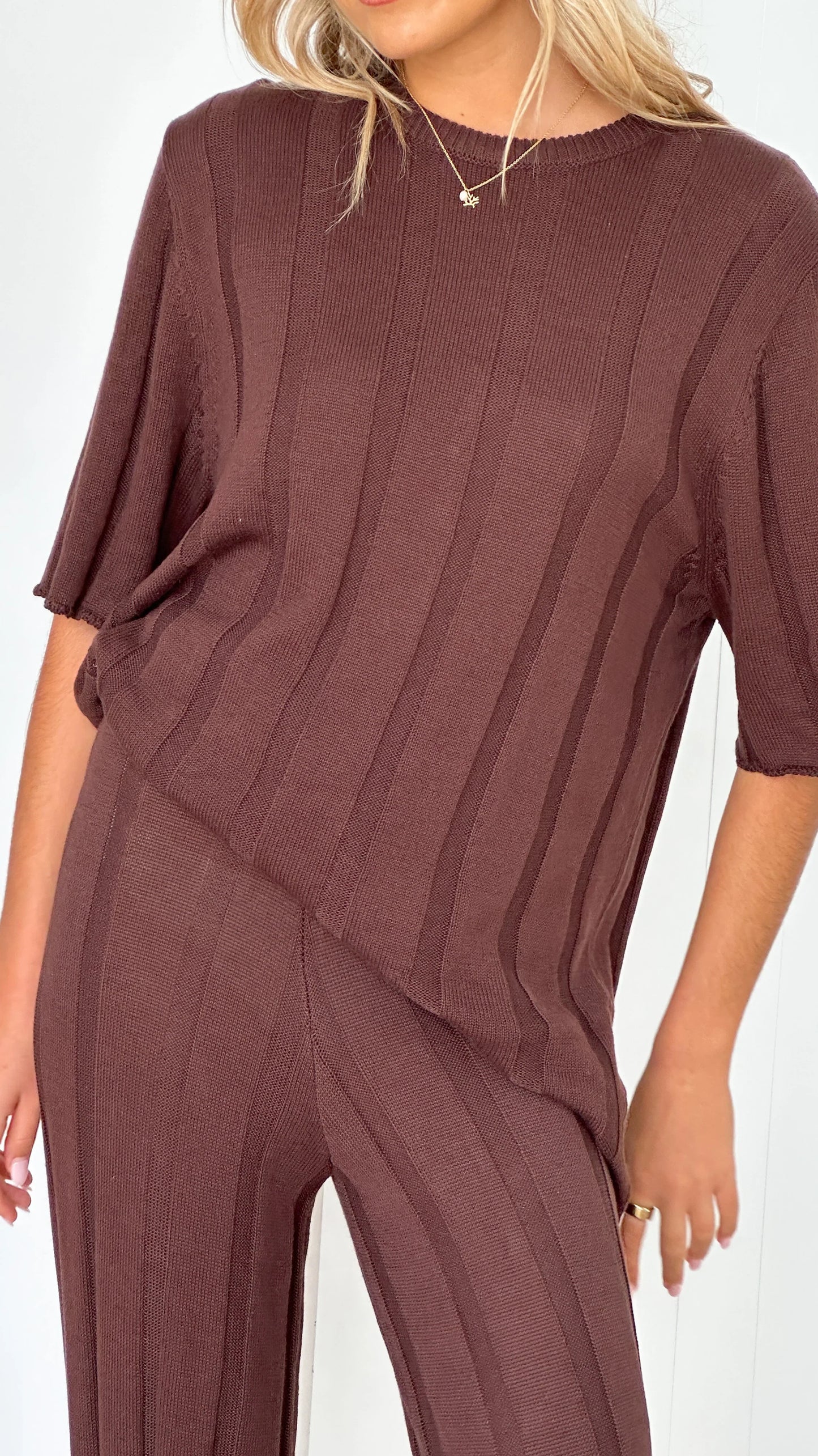 Bayu Knit Top Brown