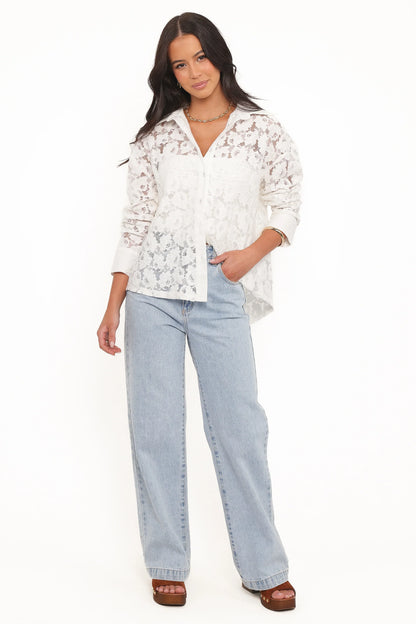 Carol Lace Shirt White