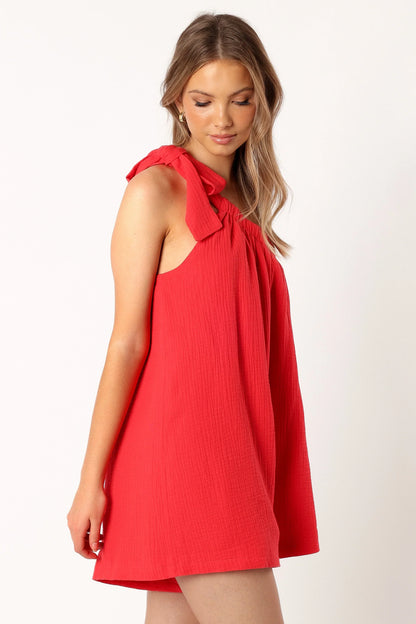 Miffy One Shoulder Romper Red