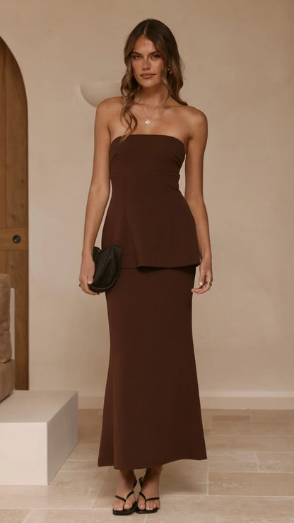 Aaliyah Maxi Dress Chocolate