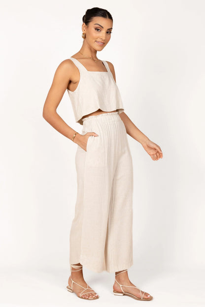 Eleanor High Waisted Pants Beige