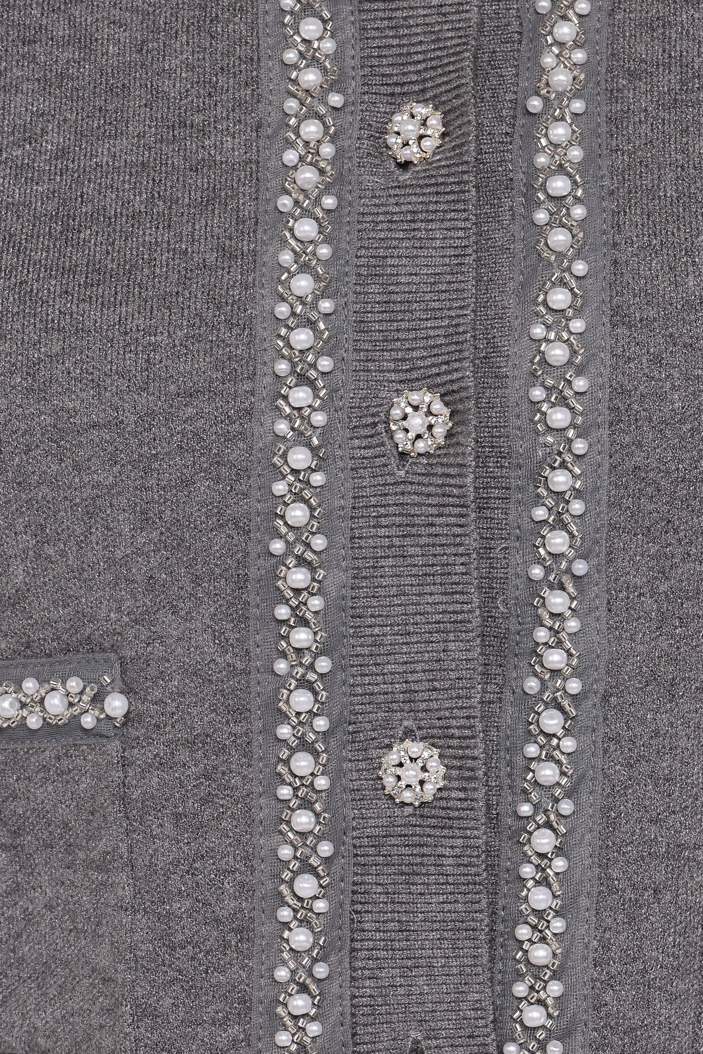 Lumi Pleated Skirt Sweater Set Grey