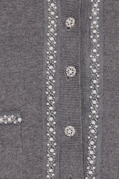 Lumi Pleated Skirt Sweater Set Grey