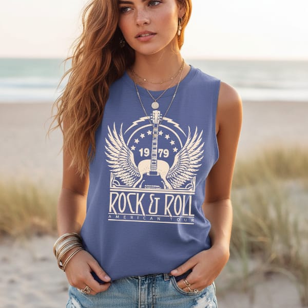 Rock and Roll Graphic Tank Top