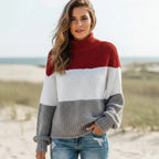 Oversized Striped Boho Knit Sweater