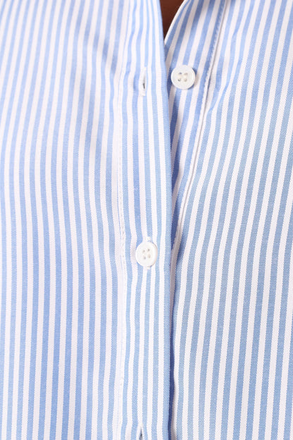 Murphy Button Up Long Sleeve Top Blue Stripe