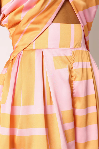 Primrose Halter Romper Pink Orange