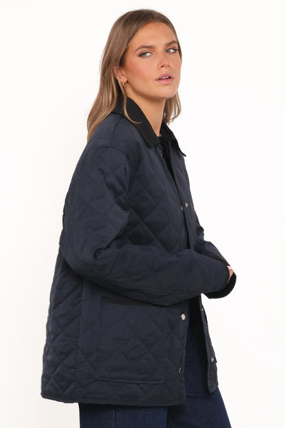 Lynly Quilted Barn Jacket Navy
