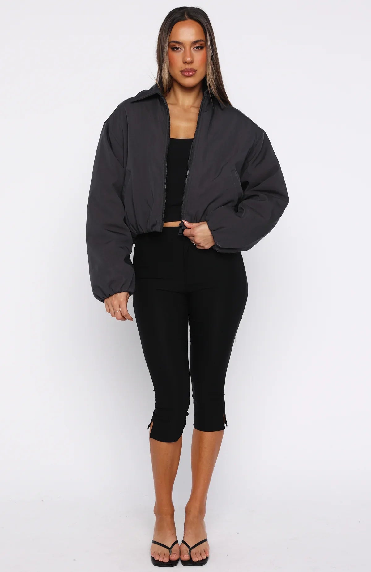 Back To Friends Jacket Charcoal