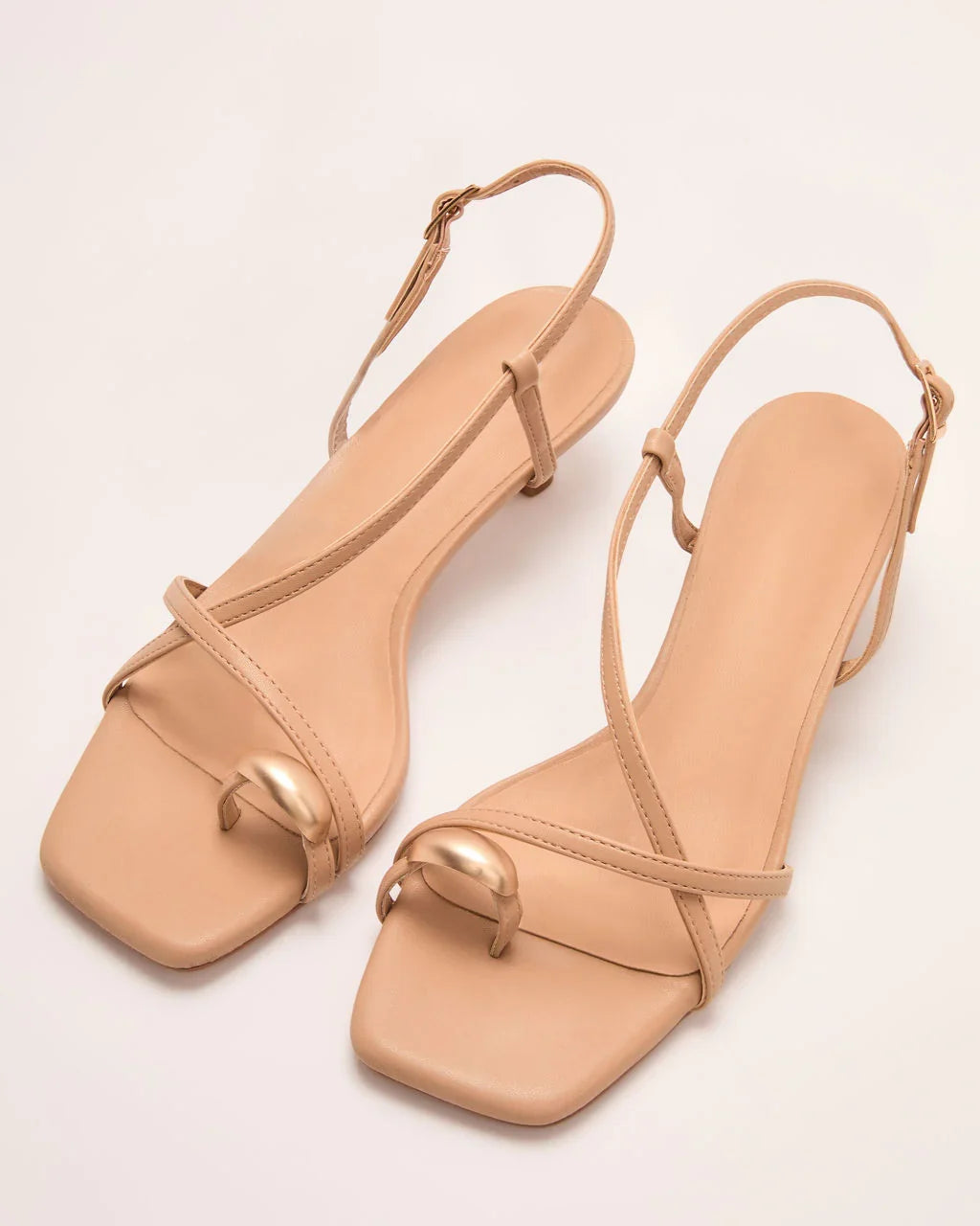 Solira Slingback Toe Ring Kitten Heels