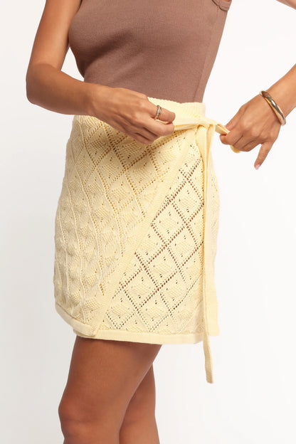 Palma Knit Mini Skirt Butter Yellow