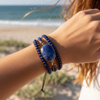 Boho Beaded Stone Wrap Bracelet
