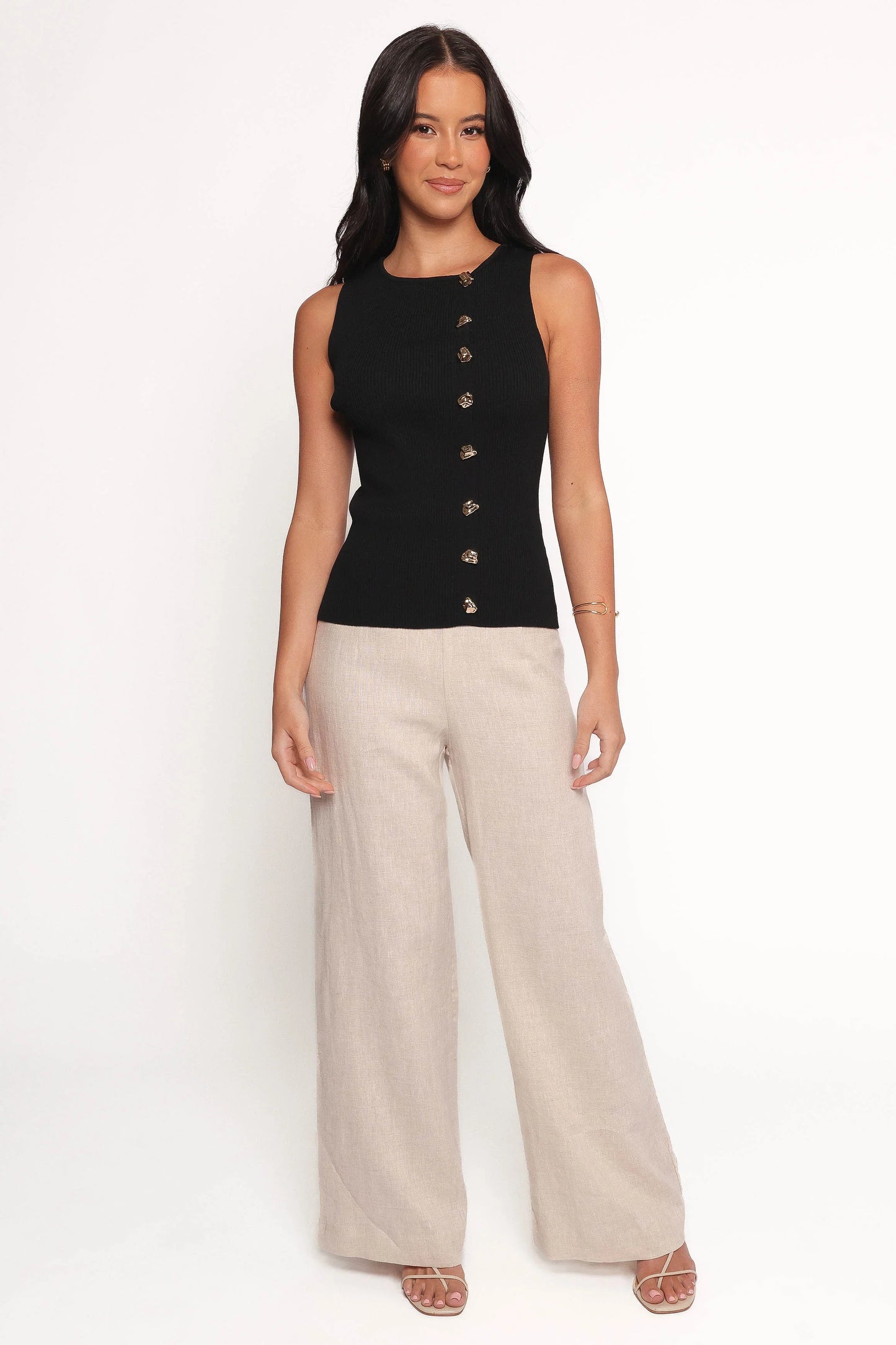 Lysa Knit Vest Top Black