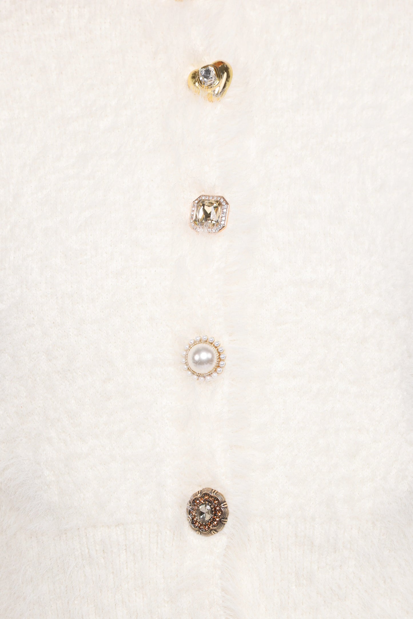 Jintie Vintage Button Cardigan Cream