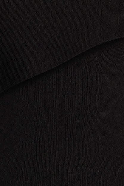 Charama Off Shoulder Knit Top Black