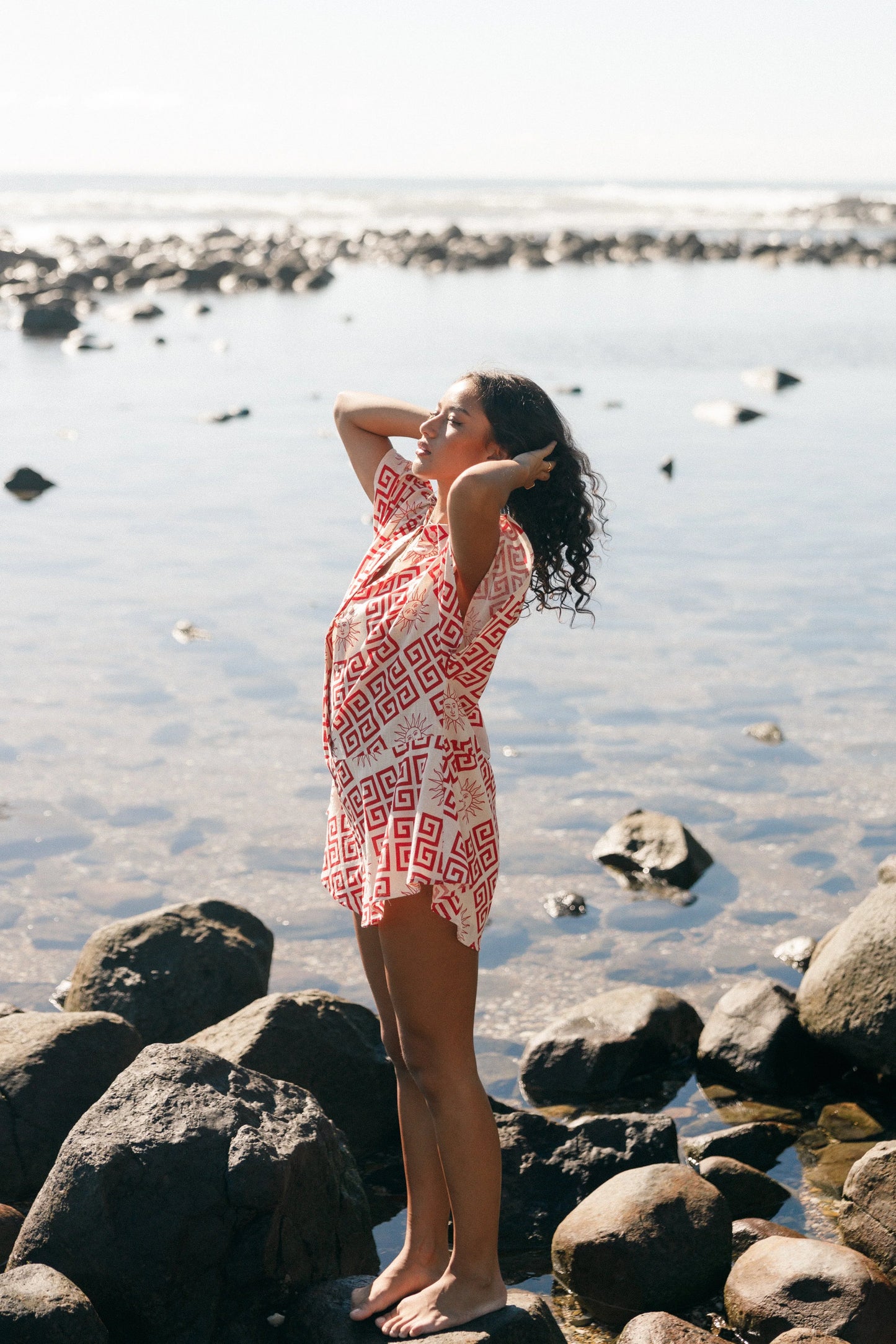 Sebastian Romper Beige Red