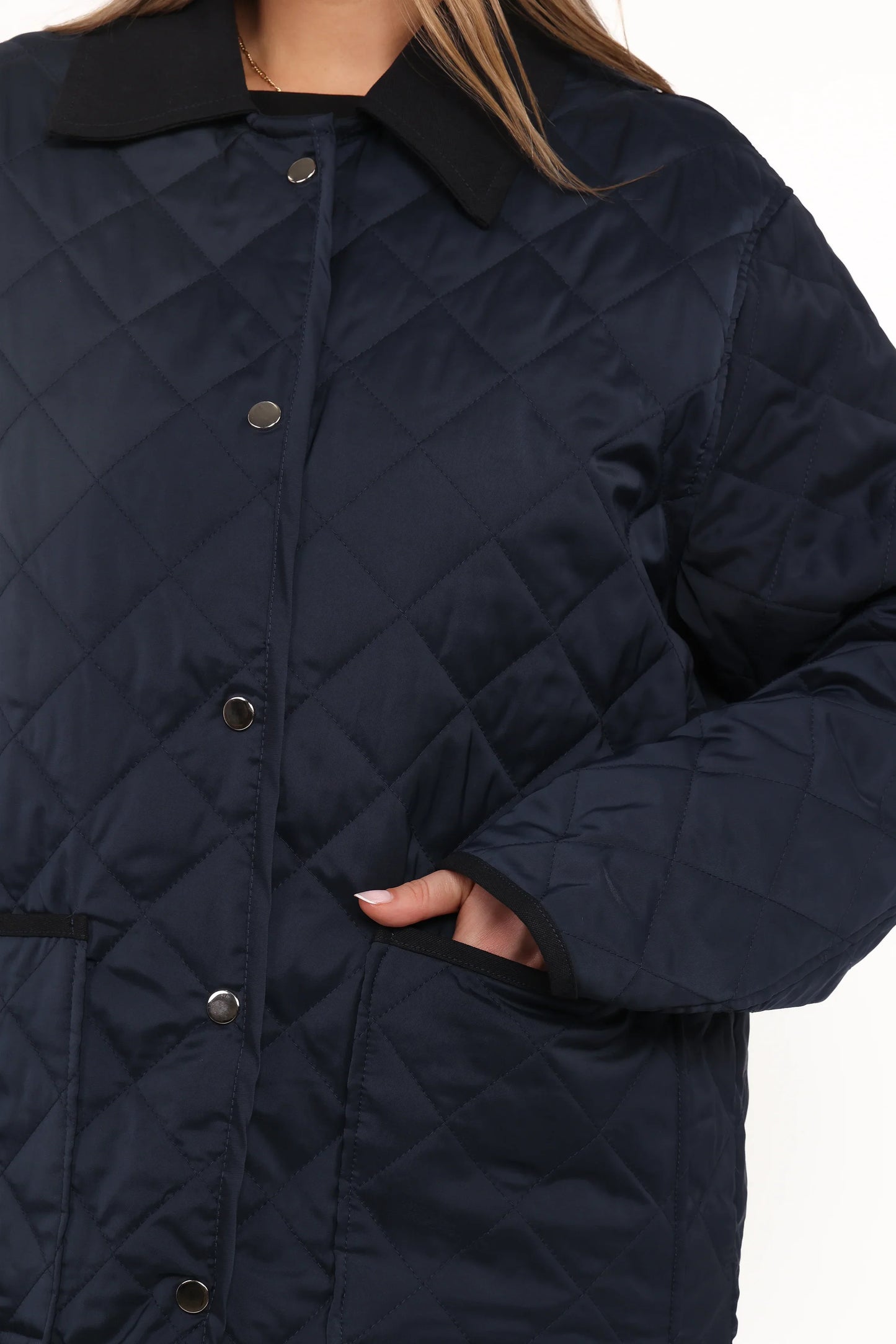 Lynly Quilted Barn Jacket Navy