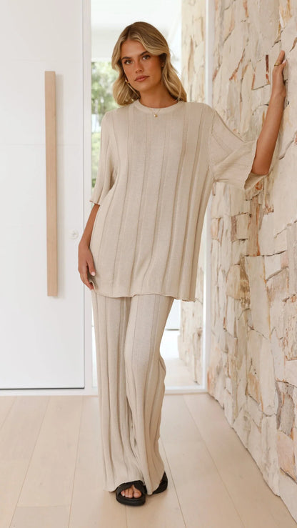 Bayu Knit Pants Cream