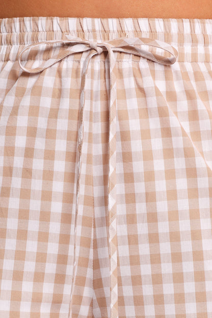 Marina Pant Beige Gingham