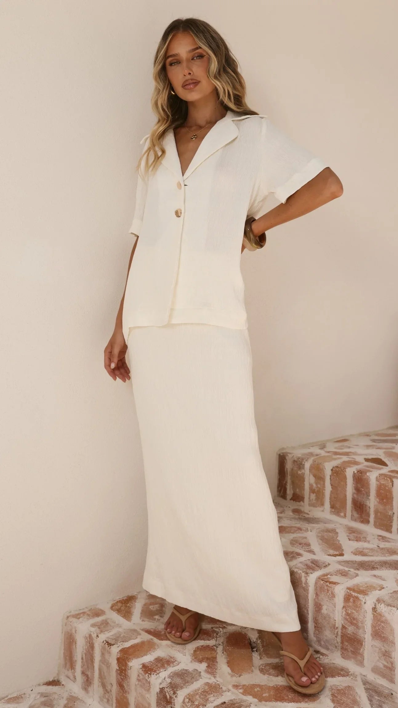 Razi Button Up Shirt Ivory