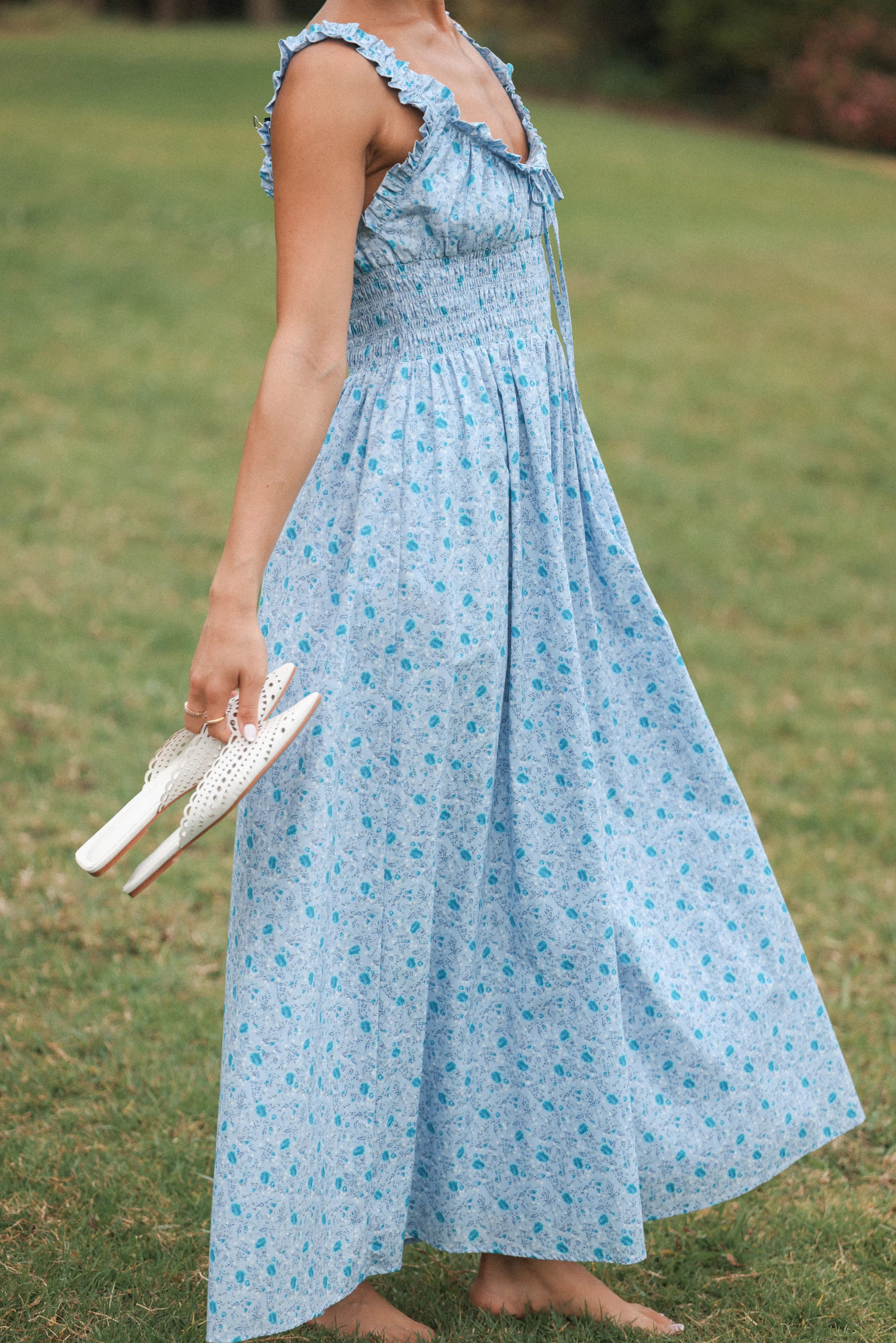 Marlena Midi Dress Blue Floral