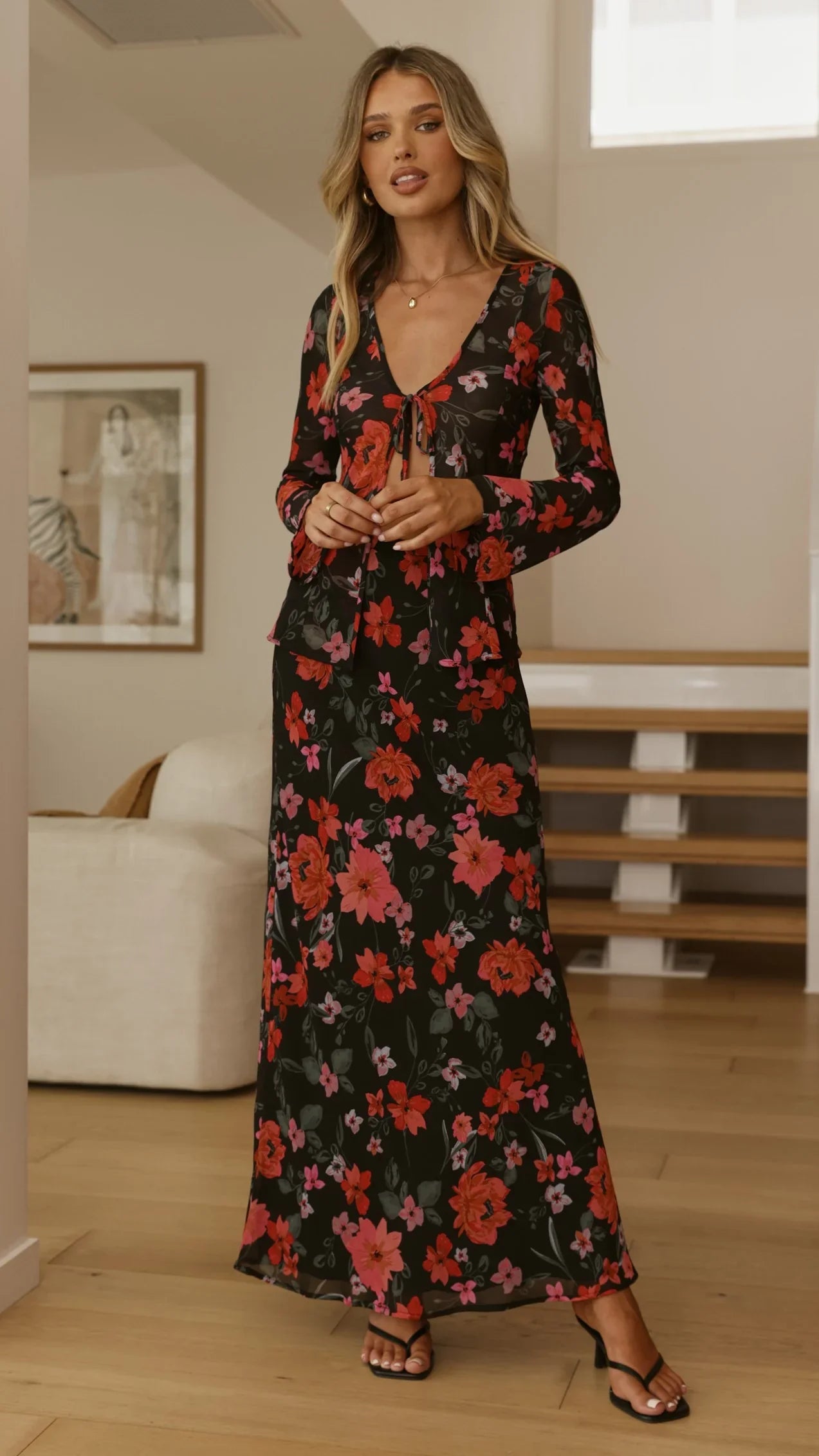 Flo Maxi Skirt Dark Floral