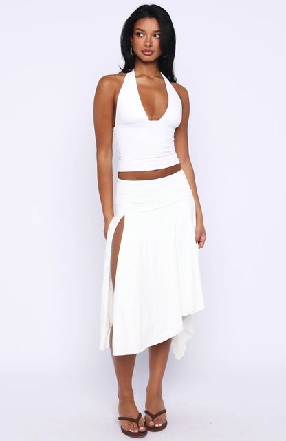 Losing What We Had Midi Skirt White