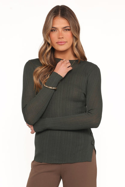 Delphine Top Dark Green