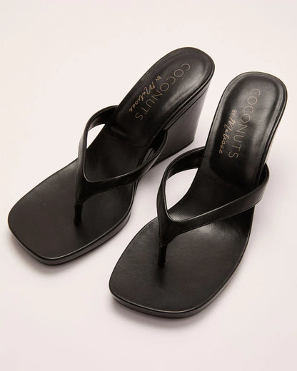Joellen Vegan Leather Wedge Sandals