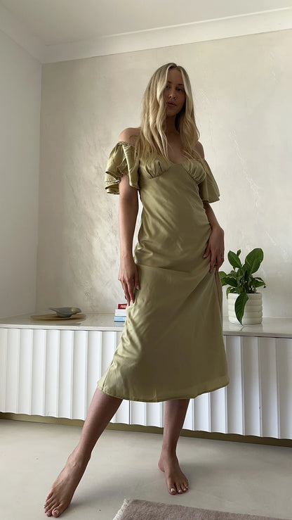Louisa Midi Dress Olive