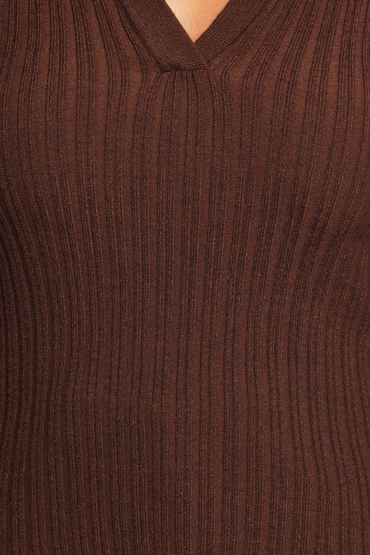 Emmerson Long Sleeve Knit Top Chocolate