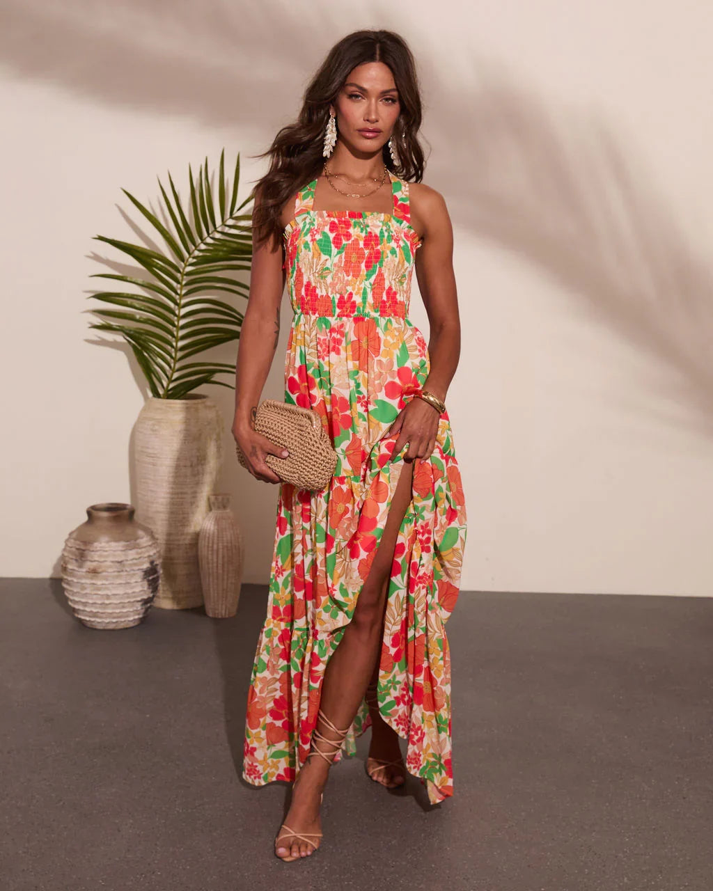 Emelia Floral Print Maxi Dress