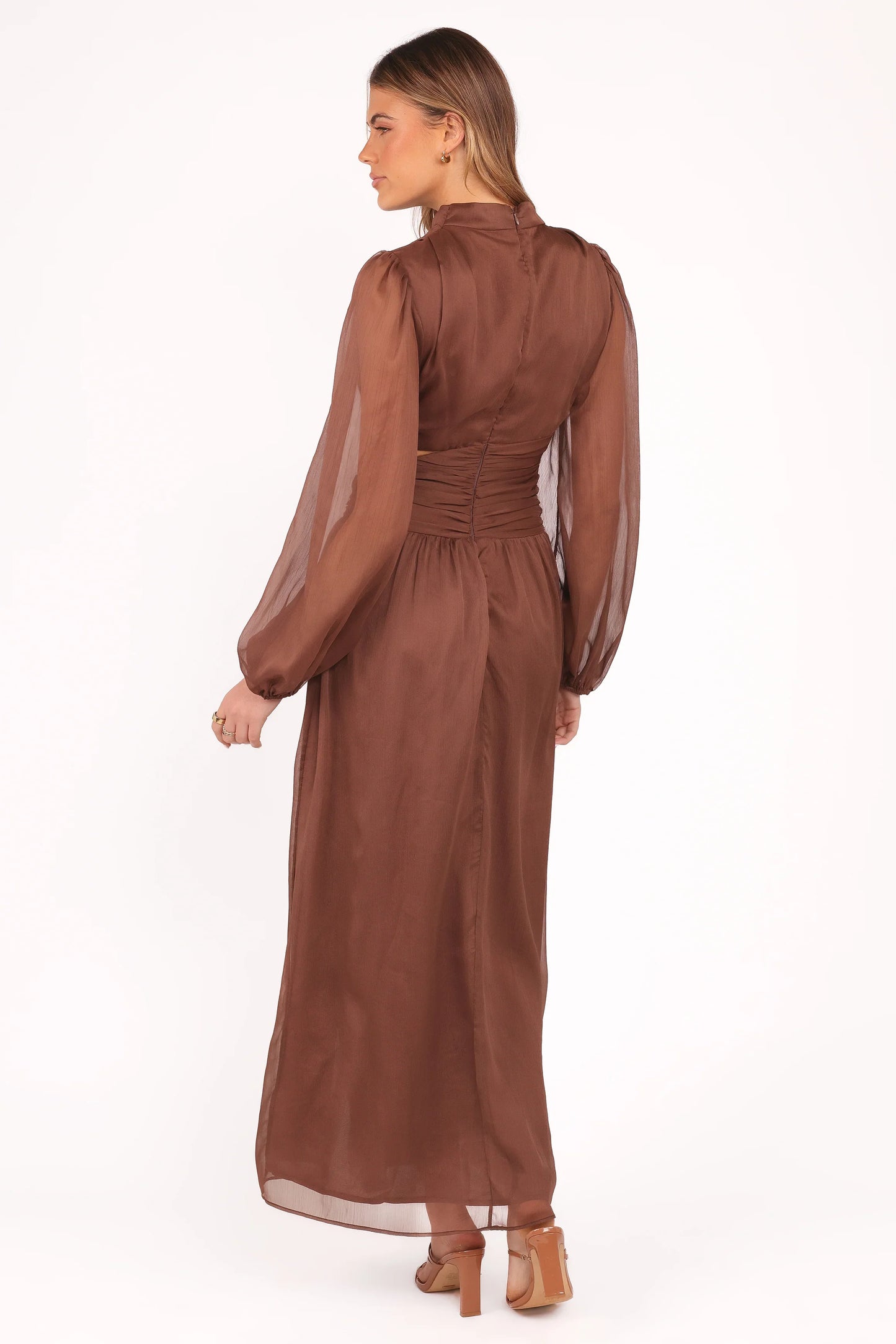 Neveah Long Sleeve Maxi Dress Chocolate