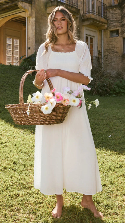 Cierra Midi Dress White