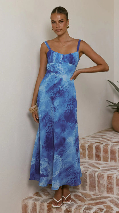Margo Midi Dress Ocean Blue