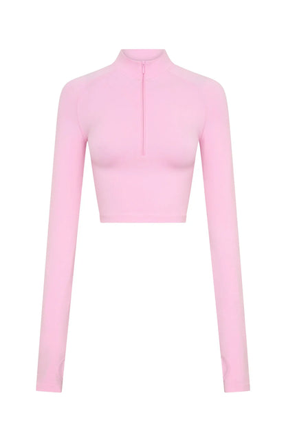 Stride Seamless Zip Long Sleeve Marshmallow