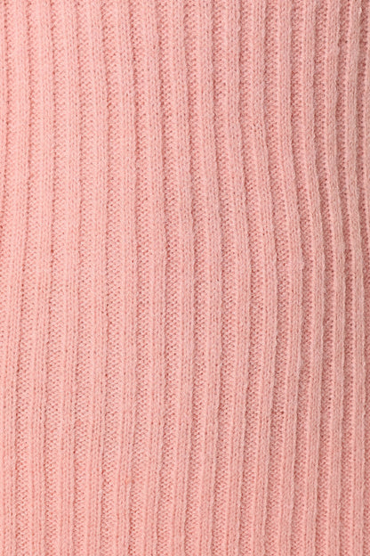 Camryn Puff Sleeve Knit Sweater Midi Dress Blush