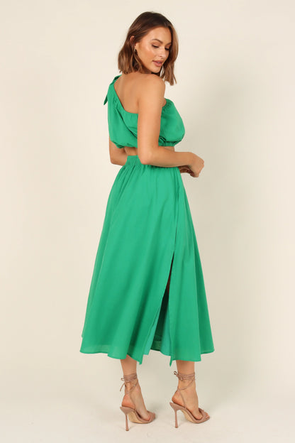 Isla One Shoulder Top Green