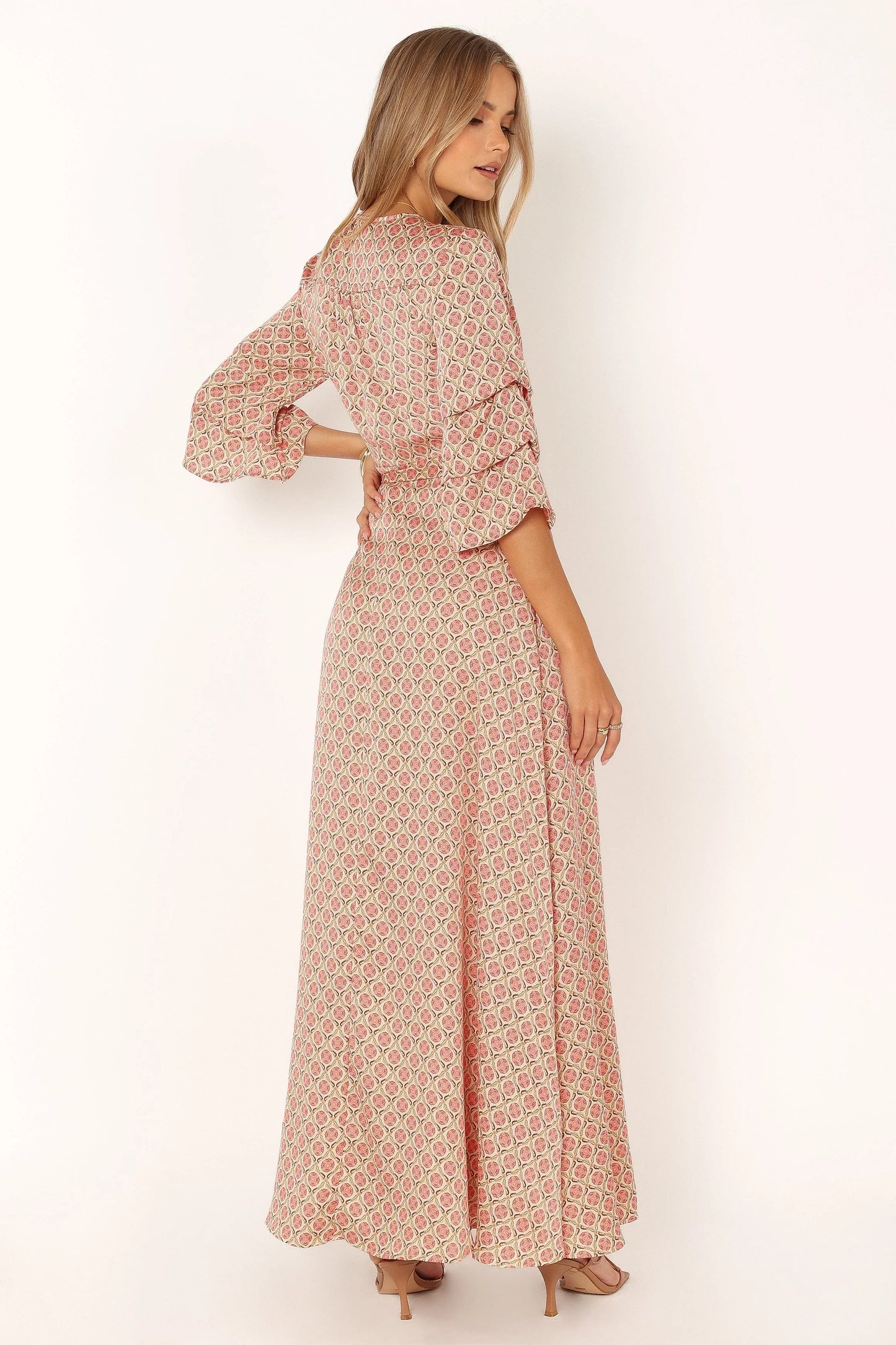 Margot Wrap Maxi Dress Orange Print