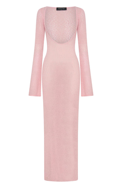 Malta Mermaids Long Sleeve Maxi Dress Blush Pink