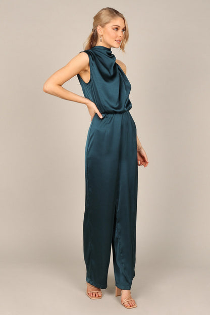 Savannah One Shoulder Jumpsuit Teal