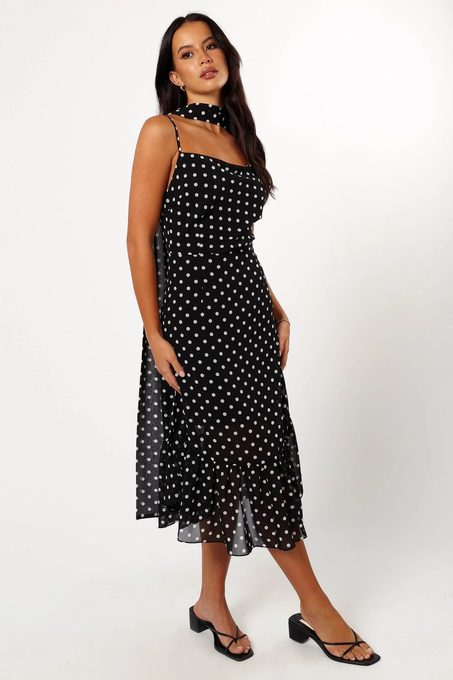 Francesca Midi Dress Black Polka Dot