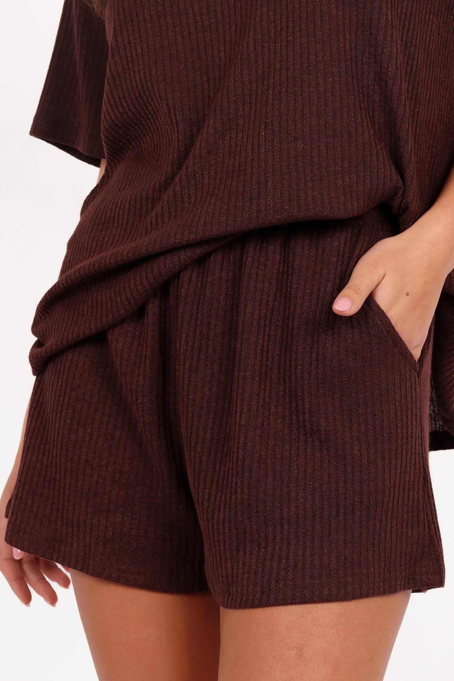 Granger Knit Short Set Chocolate Brown