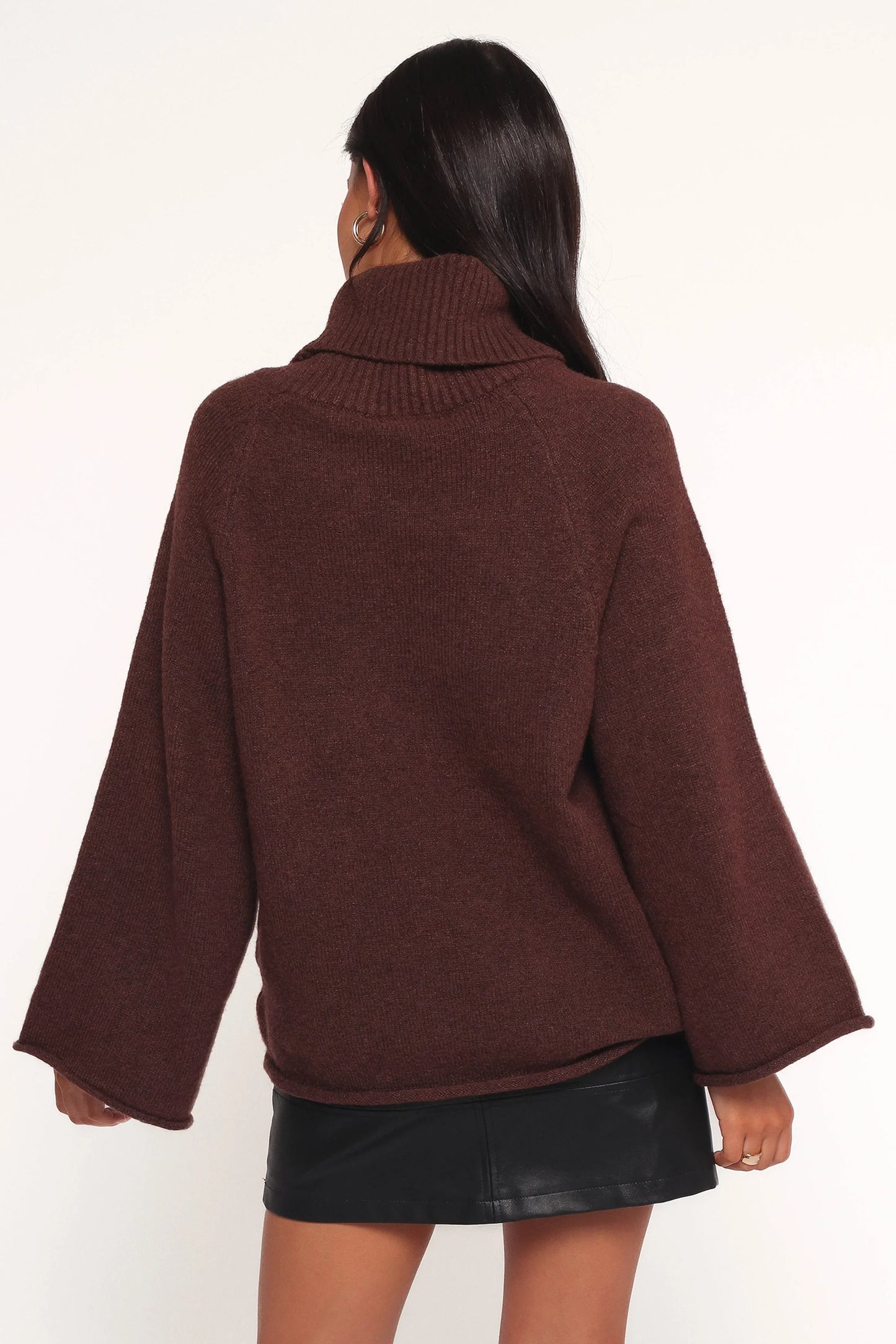 Bindy Cowlneck Knit Sweater Brown