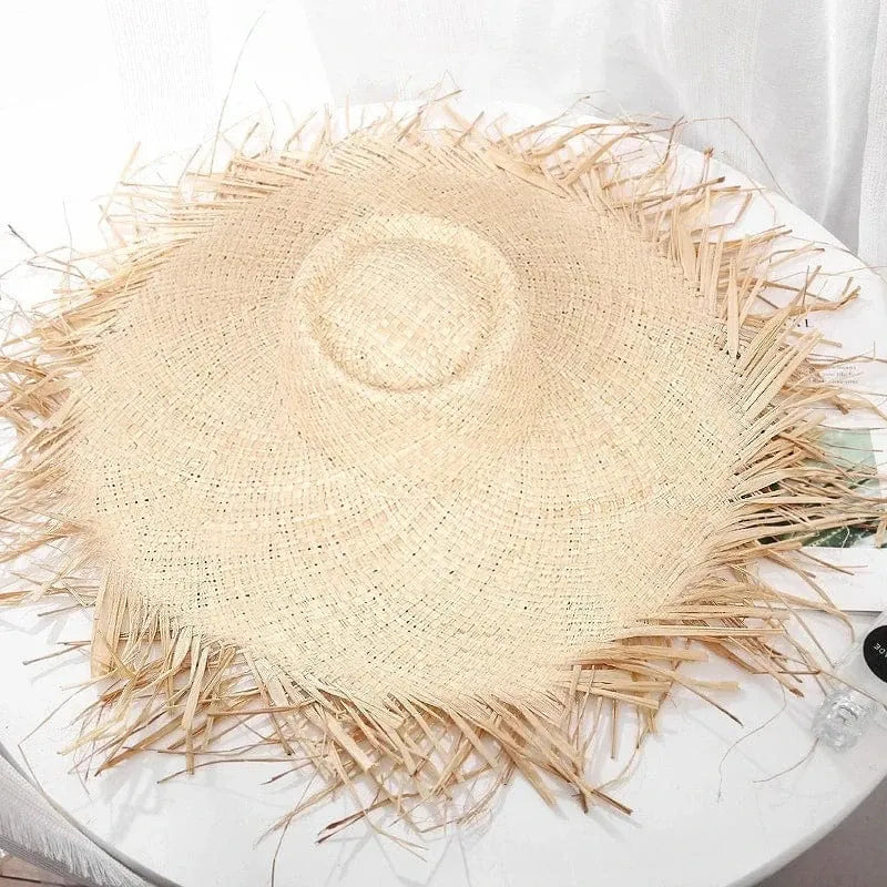 Boho Woven Straw Beach Sun Hat